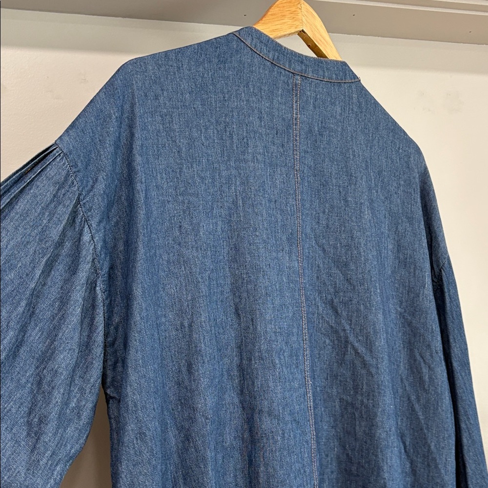 Soft Surroundings Denim Linen Blend Grotto Blouse, Size XL - Picture 8 of 11